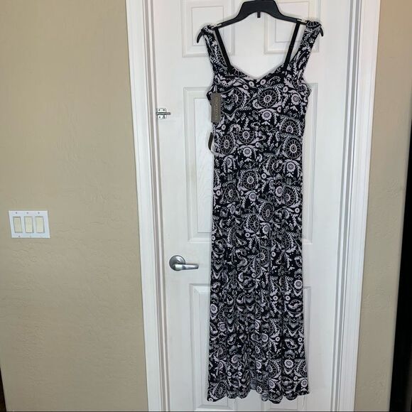 New York & Company X Eva Mendes Size Small Black, White, Green Maxi Dress - Picture 7 of 13